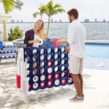 NNECW Giant Connect 4 in A Row with 42 Jumbo Rings for Garden &amp Beach-White