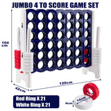 NNECW Giant Connect 4 in A Row with 42 Jumbo Rings for Garden &amp Beach-White