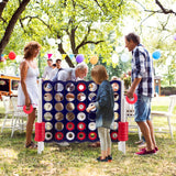 NNECW Giant Connect 4 in A Row with 42 Jumbo Rings for Garden &amp Beach-White