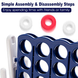 NNECW Giant Connect 4 in A Row with 42 Jumbo Rings for Garden &amp Beach-White