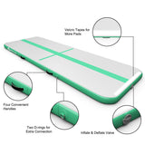 NNECW Inflatable Gymnastic Mat with Electric Pump for Gymnastics &amp Yoga-Green