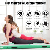 NNECW Inflatable Gymnastic Mat with Electric Pump for Gymnastics &amp Yoga-Green