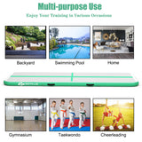 NNECW Inflatable Gymnastic Mat with Electric Pump for Gymnastics &amp Yoga-Green