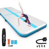 NNECW Inflatable Gymnastic Mat with Electric Pump for Gymnastics &amp Yoga-Blue