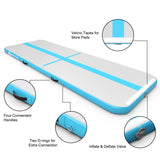 NNECW Inflatable Gymnastic Mat with Electric Pump for Gymnastics &amp Yoga-Blue