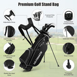 NNECW Complete Golf Club Package Set with oversize aluminum driver for Outdoor Use-Black
