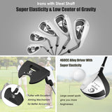 NNECW Complete Golf Club Package Set with oversize aluminum driver for Outdoor Use-Black