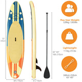 NNECW Bullet-headed Surfboard with Premium Sup Accessories for Fishing & Yoga Large Size