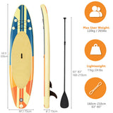 NNECW Bullet-headed Surfboard with Premium Sup Accessories for Fishing & Yoga Middle Size
