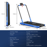 NNECW 2-in-1 Foldable Treadmill with APP & Remote Control for Home & Office-Silver