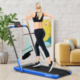 NNECW 2-in-1 Foldable Treadmill with APP & Remote Control for Home & Office-Silver