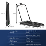 NNECW 2-in-1 Foldable Treadmill with APP &amp Remote Control for Home &amp Office-Black