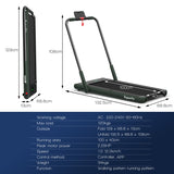 NNECW 2-in-1 Foldable Treadmill with APP &amp Remote Control for Home &amp Office-Green