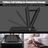NNECW Electric Folding Treadmill with Bluetooth Speaker for Home Black