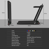 NNECW Electric Folding Treadmill with Bluetooth Speaker for Home Black