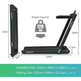 NNECW Electric Folding Treadmill with Bluetooth Speaker for Home-Green