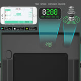 NNECW Electric Folding Treadmill with Bluetooth Speaker for Home-Green