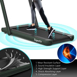 NNECW Electric Folding Treadmill with Bluetooth Speaker for Home-Green