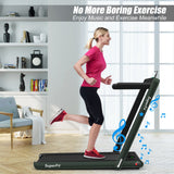 NNECW Electric Folding Treadmill with Bluetooth Speaker for Home-Green