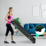 NNECW Electric Folding Treadmill with Bluetooth Speaker for Home-Green
