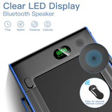 NNECW Electric Folding Treadmill with Bluetooth Speaker for Home Blue