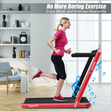 NNECW Electric Folding Treadmill with Bluetooth Speaker for Home-Red