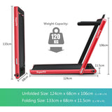 NNECW Electric Folding Treadmill with Bluetooth Speaker for Home-Red