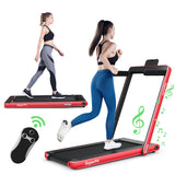 NNECW Electric Folding Treadmill with Bluetooth Speaker for Home-Red