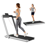 NNECW Electric Folding Treadmill with Bluetooth Speaker for Home Silver