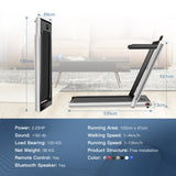 NNECW Electric Folding Treadmill with Bluetooth Speaker for Home Silver