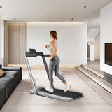 NNECW Electric Folding Treadmill with Bluetooth Speaker for Home Silver