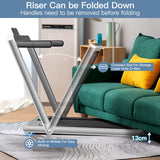 NNECW Electric Folding Treadmill with Bluetooth Speaker for Home Silver