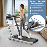 NNECW Electric Folding Treadmill with Bluetooth Speaker for Home Silver