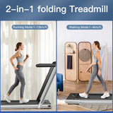 NNECW Electric Folding Treadmill with Bluetooth Speaker for Home Silver