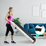 NNECW Electric Folding Treadmill with Bluetooth Speaker for Home-White