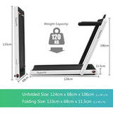 NNECW Electric Folding Treadmill with Bluetooth Speaker for Home-White