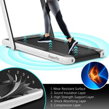 NNECW Electric Folding Treadmill with Bluetooth Speaker for Home-White