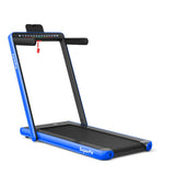 NNECW 2 in 1 Folding Treadmill with Dual LED Display for Home &amp Office-Blue