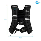 NNECW 15 kg Training Vest with Adjustable Buckles and Net bag for Strengthening Muscles/Running/Walking