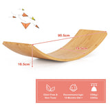 NNECW 1.5cm Thick Wooden Wobble Balance Board with Polished Edge for Toddler & Adult