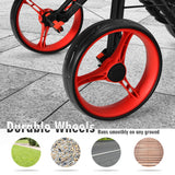 NNECW 4 Wheels Aluminum Golf Push Pull Cart With Adjustable Umbrella Holder for Outdoor Use-Red