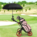 NNECW 4 Wheels Aluminum Golf Push Pull Cart With Adjustable Umbrella Holder for Outdoor Use-Red