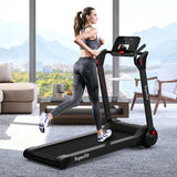 NNECW Foldable 2.25 HP Electric Treadmill with LED Display for Home &amp Office-Black