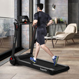 NNECW Foldable 2.25 HP Electric Treadmill with LED Display for Home &amp Office-Black