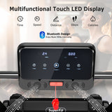 NNECW Foldable 2.25 HP Electric Treadmill with LED Display for Home &amp Office-Black