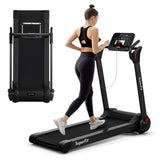 NNECW Foldable 2.25 HP Electric Treadmill with LED Display for Home &amp Office-Black