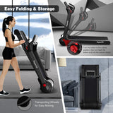 NNECW Foldable 2.25 HP Electric Treadmill with LED Display for Home &amp Office-Black