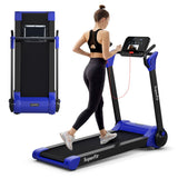 NNECW Foldable 2.25 HP Electric Treadmill with LED Display for Home &amp Office-Navy