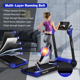 NNECW Foldable 2.25 HP Electric Treadmill with LED Display for Home &amp Office-Navy