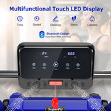 NNECW Foldable 2.25 HP Electric Treadmill with LED Display for Home &amp Office-Navy